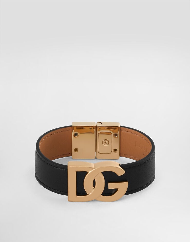 Dolce & Gabbana Pulsera en piel de becerro con logotipo DG