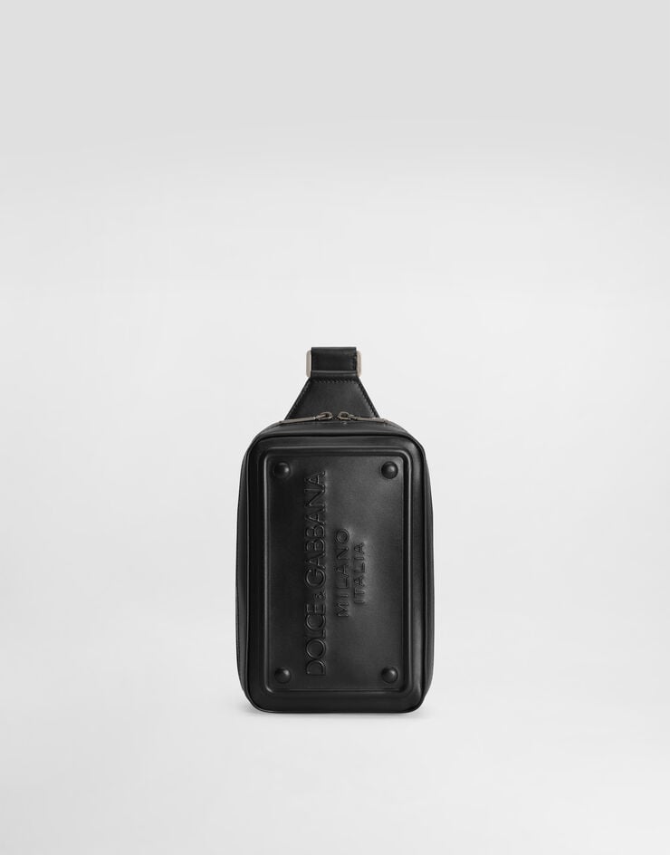 Dolce & Gabbana Riñonera en piel de becerro con logotipo en relieve