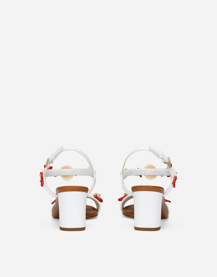 Dolce & Gabbana Sandalia De Napa Con Corales Bordados