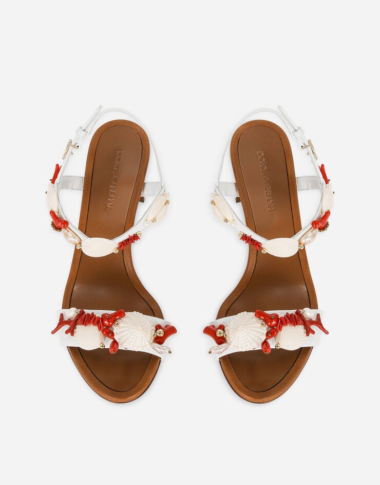 Dolce & Gabbana Sandalia De Napa Con Corales Bordados