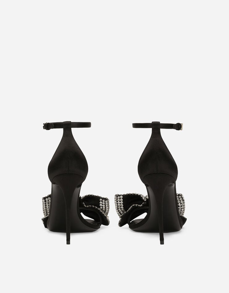 Dolce & Gabbana Sandalia De Raso Con Bordado De Strass