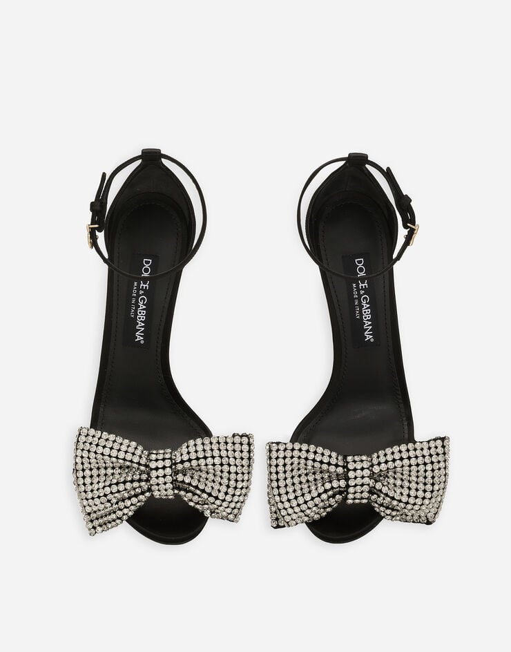 Dolce & Gabbana Sandalia De Raso Con Bordado De Strass