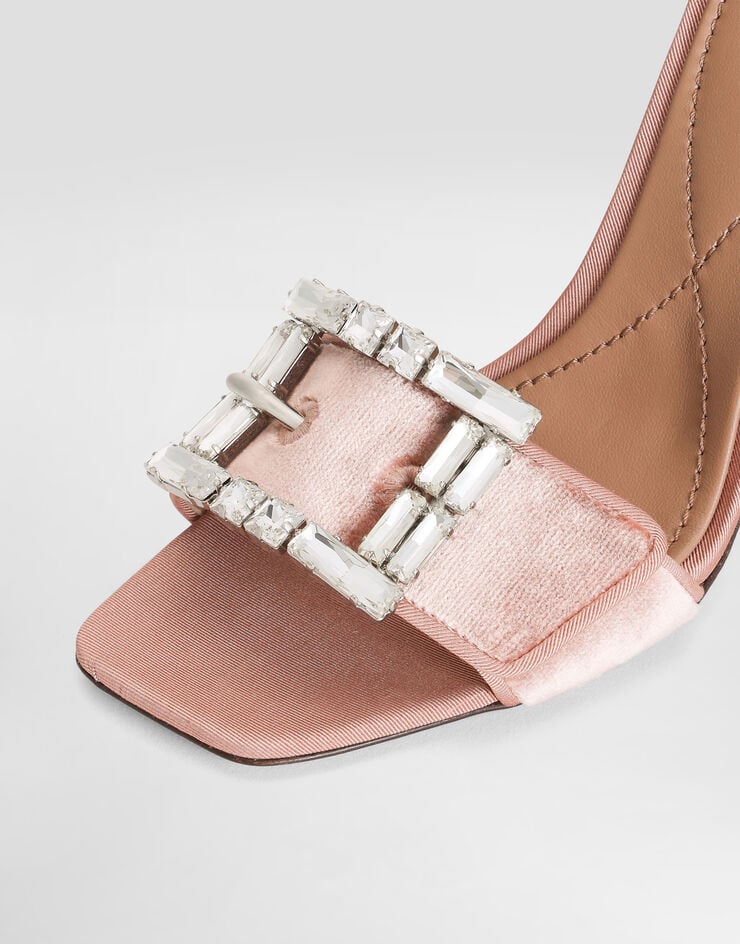 Dolce & Gabbana Sandalia De Terciopelo Con Hebilla Joya