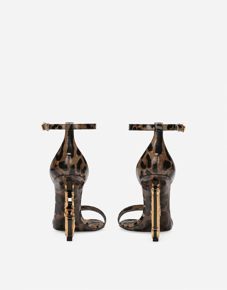 Dolce & Gabbana Sandalia DG Barocco En Piel De Becerro Brillante Estampada