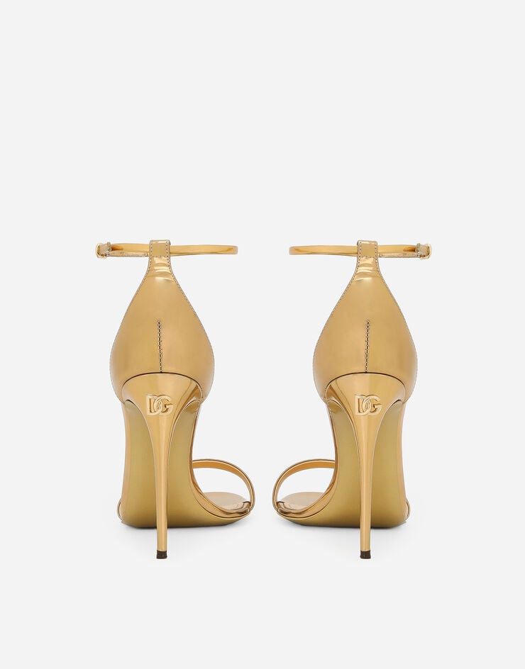 Dolce & Gabbana Sandalia En Piel De Becerro Efecto Espejo