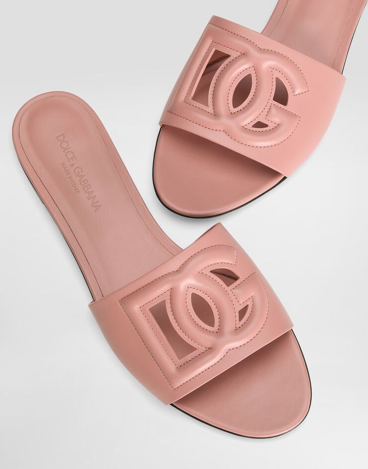 Dolce & Gabbana Sandalia Pala En Piel De Becerro Con Logotipo DG