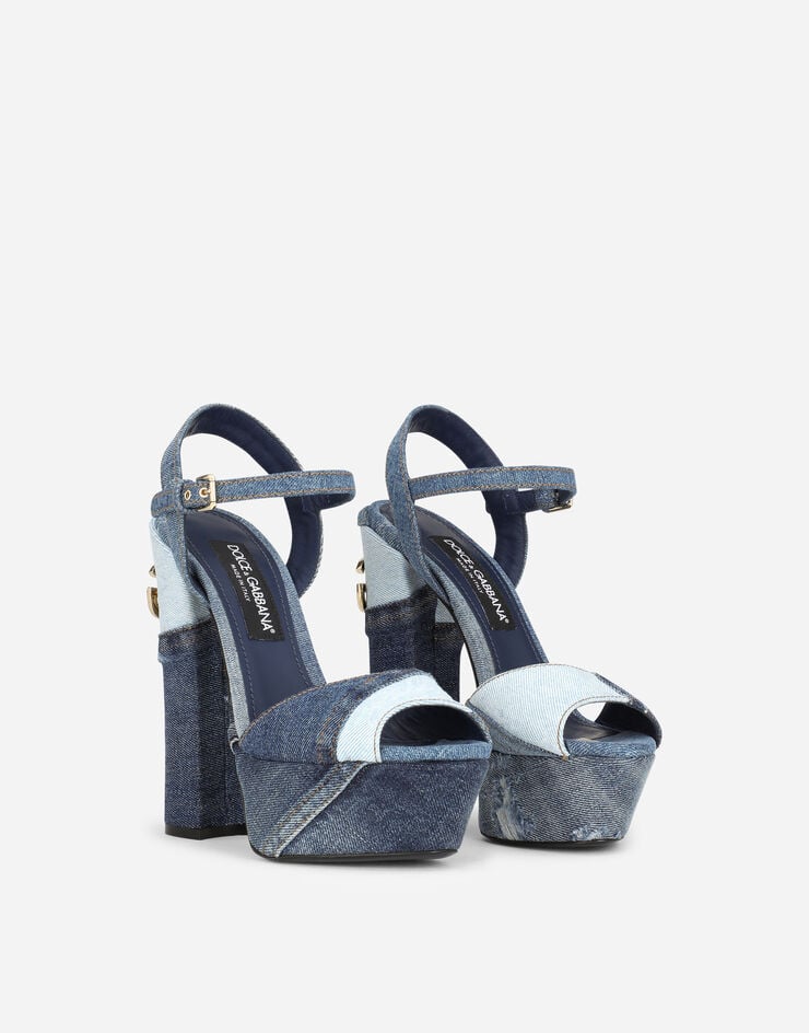 Dolce & Gabbana Sandalia Plataforma De Denim Patchwork