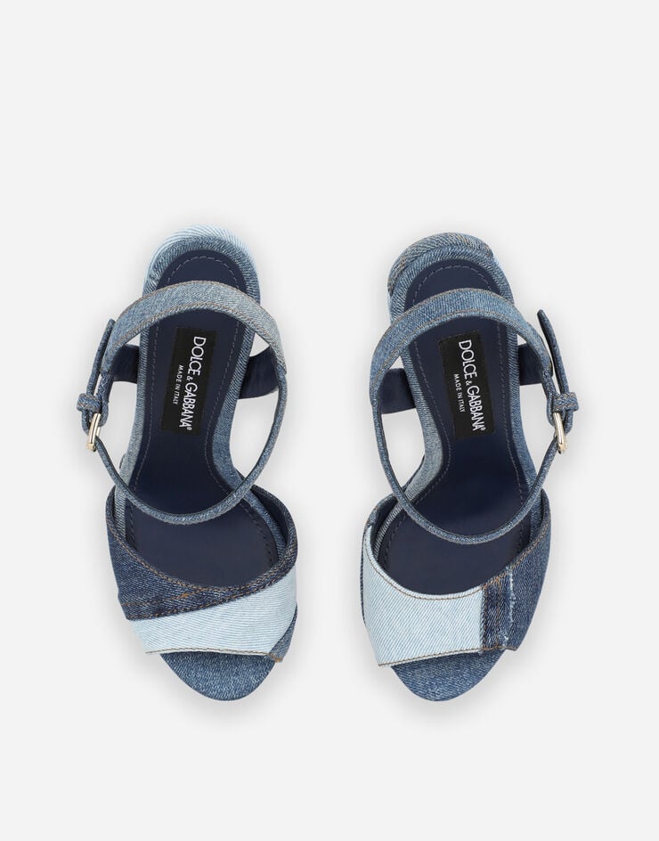 Dolce & Gabbana Sandalia Plataforma De Denim Patchwork
