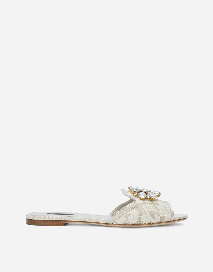 Dolce & Gabbana Sandalias rainbow de encaje con broche