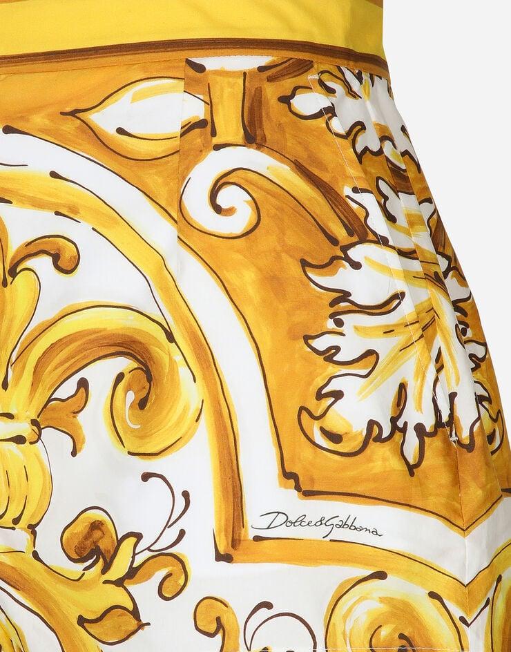 Dolce & Gabbana Shorts En Popelina De Algodón Con Estampado Maiolica