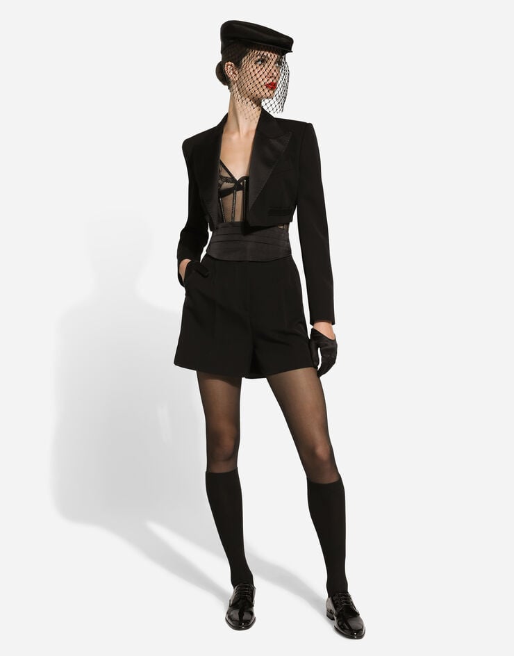 Dolce & Gabbana Shorts Tipo Esmoquin En Gabardina De Lana