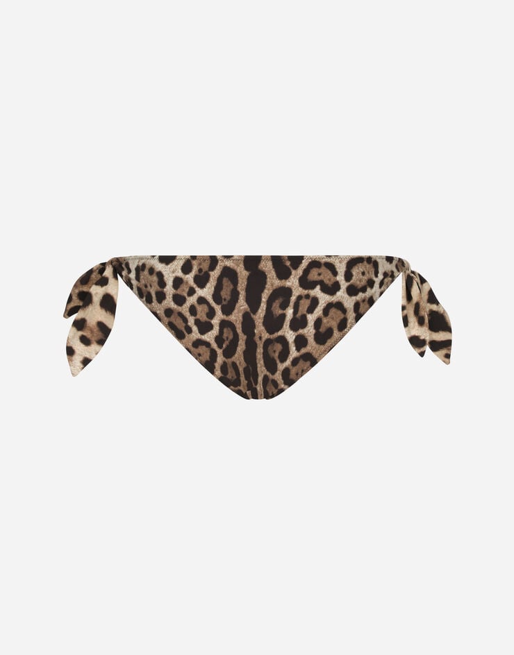 Dolce & Gabbana Slip De Bikini Con Lazos Y Estampado De Leopardo