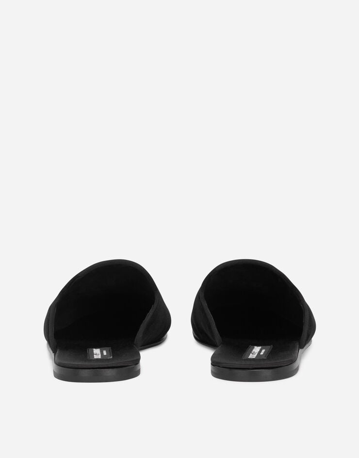 Dolce & Gabbana Slipper De Terciopelo Con Blasón Bordado