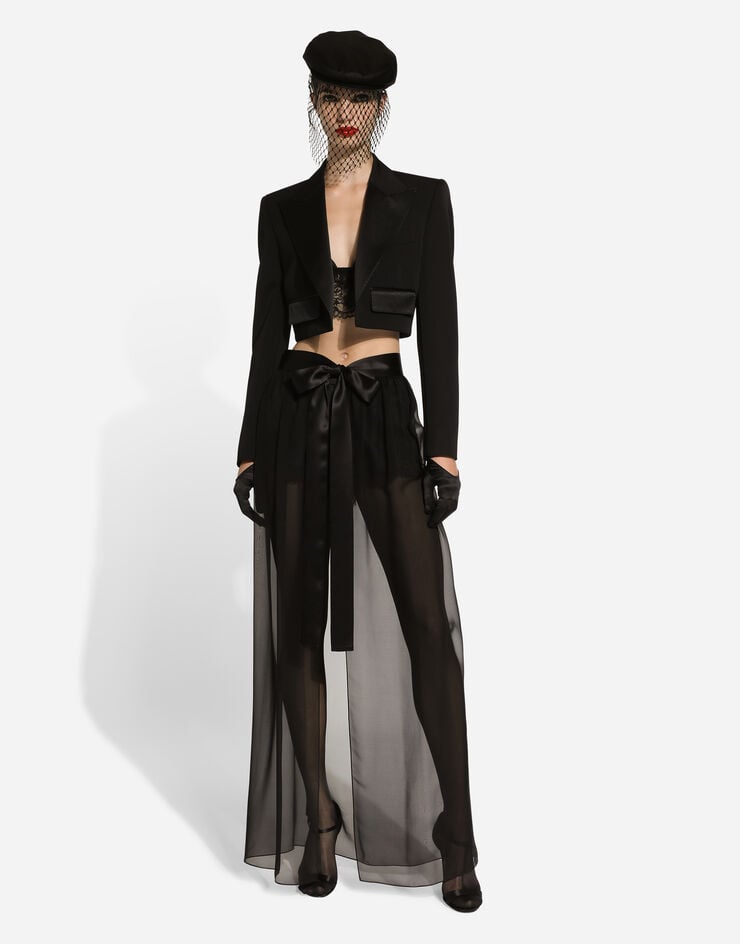 Dolce & Gabbana Spencer Tipo Esmoquin En Gabardina De Lana