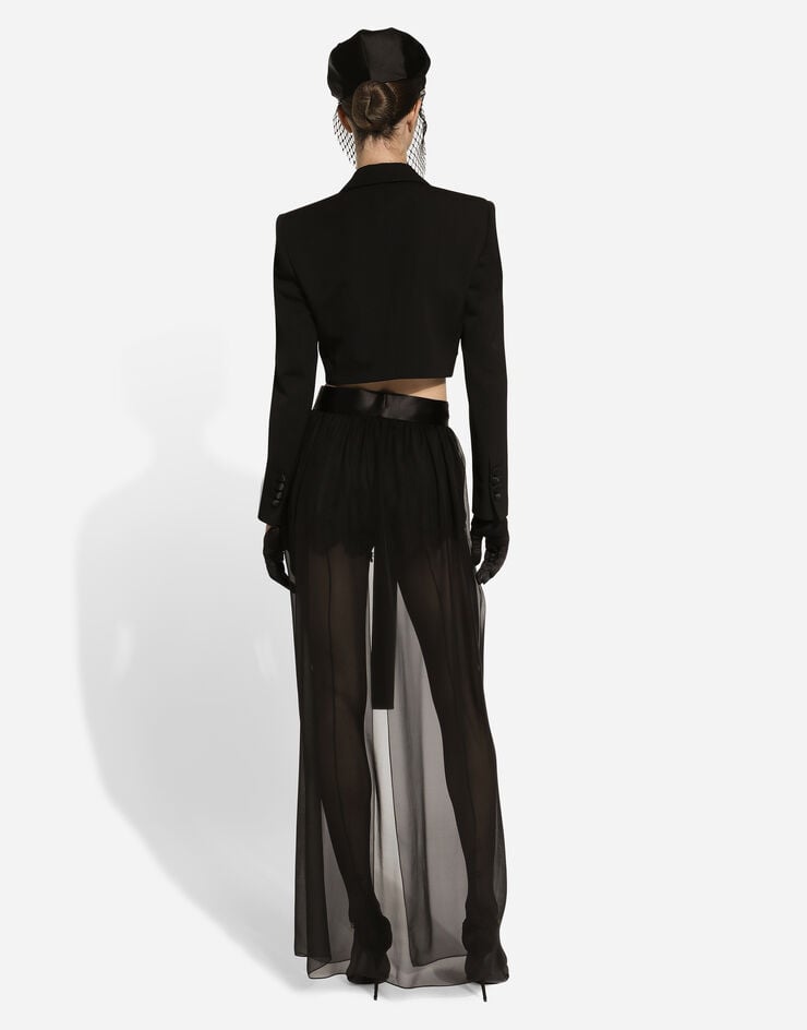 Dolce & Gabbana Spencer Tipo Esmoquin En Gabardina De Lana