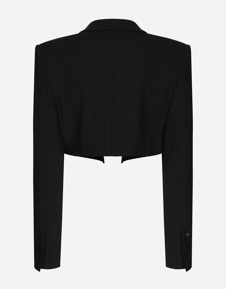 Dolce & Gabbana Spencer Tipo Esmoquin En Gabardina De Lana