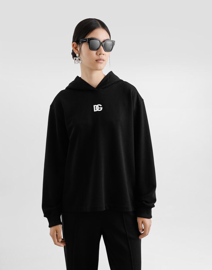 Dolce & Gabbana Sudadera Con Capucha De Punto Con DG Bordado
