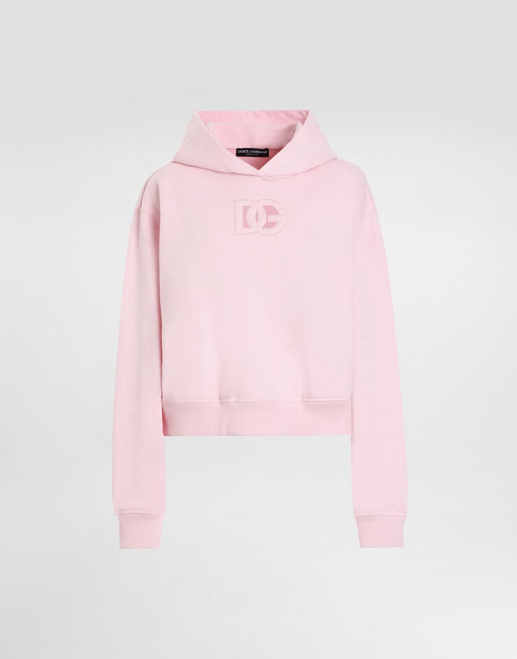Dolce & Gabbana Sudadera con capucha de punto con DG bordado en relieve