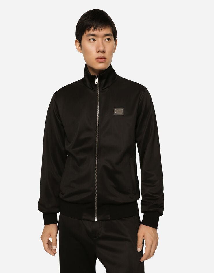 Dolce & Gabbana Sudadera De Punto Técnico Con Cremallera Y Placa Con Logotipo