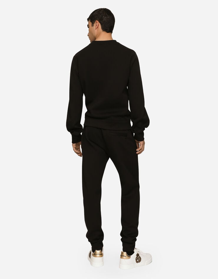 Dolce & Gabbana Sudadera En Punto De Algodón Con Bordado