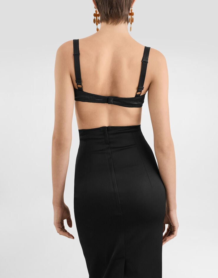 Dolce & Gabbana Sujetador Balconette De Raso Con Copas Cónicas