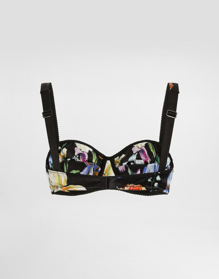 Dolce & Gabbana Sujetador Balconette De Raso Con Estampado De Flores