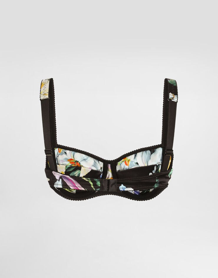 Dolce & Gabbana Sujetador Balconette De Raso Con Estampado De Flores