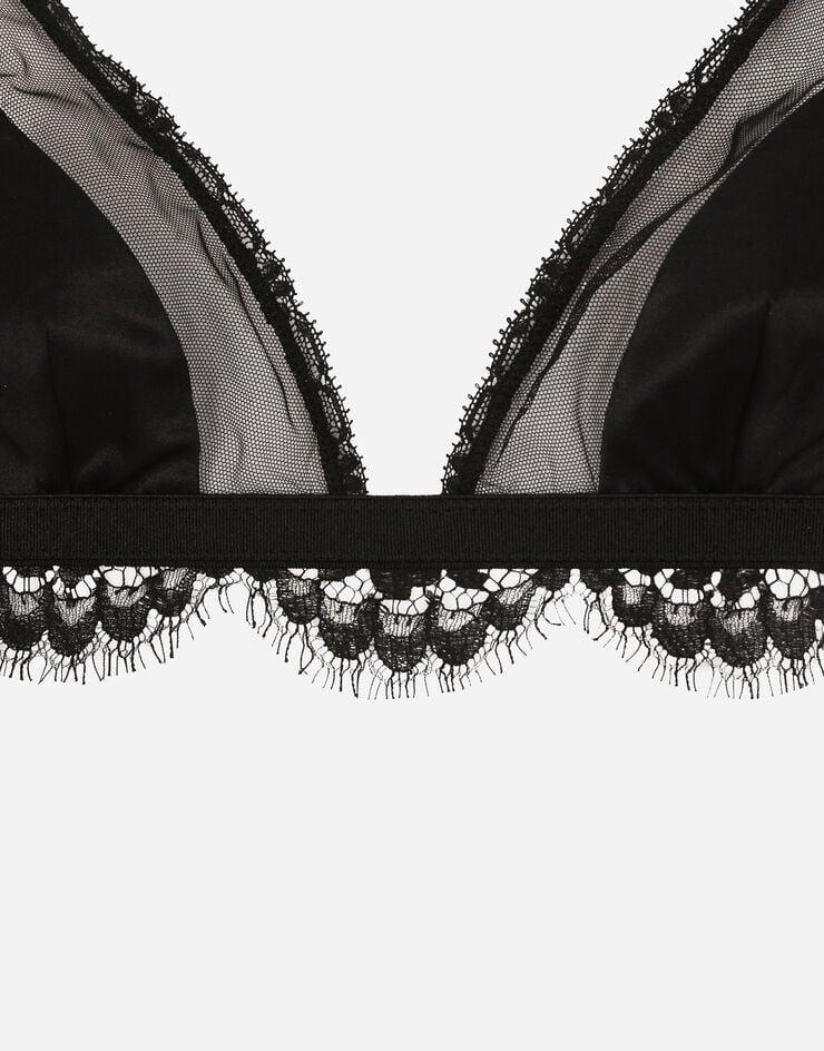 Dolce & Gabbana Sujetador De Triángulo Con Copa Blanda De Tul Raso Y Encaje