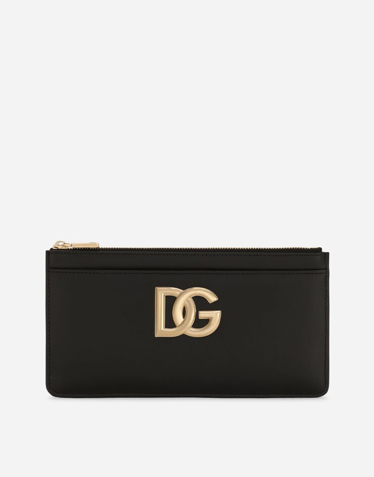 Dolce & Gabbana Tarjetero grande en piel de becerro con logotipo DG