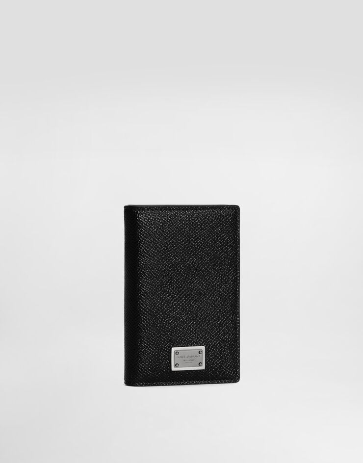 Dolce & Gabbana Tarjetero Plegable En Piel De Becerro Con Estampado Dauphine