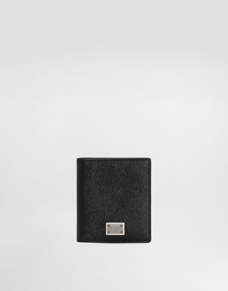 Dolce & Gabbana Tarjetero plegable en piel de becerro con estampado Dauphine