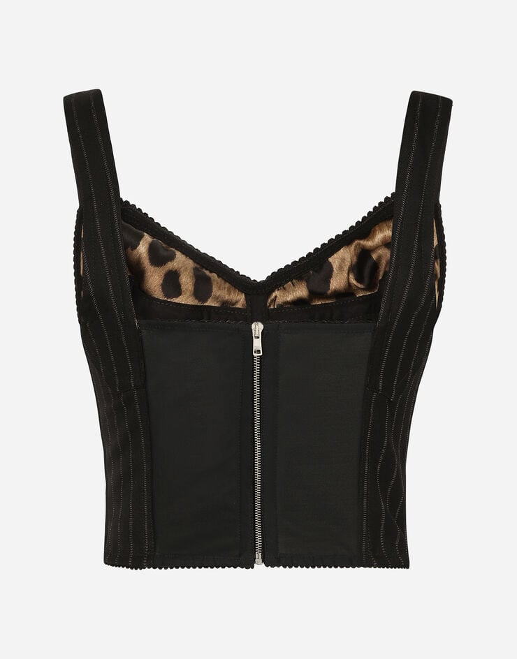 Dolce & Gabbana Top Corsetero De Lana Con Rayas Diplomáticas