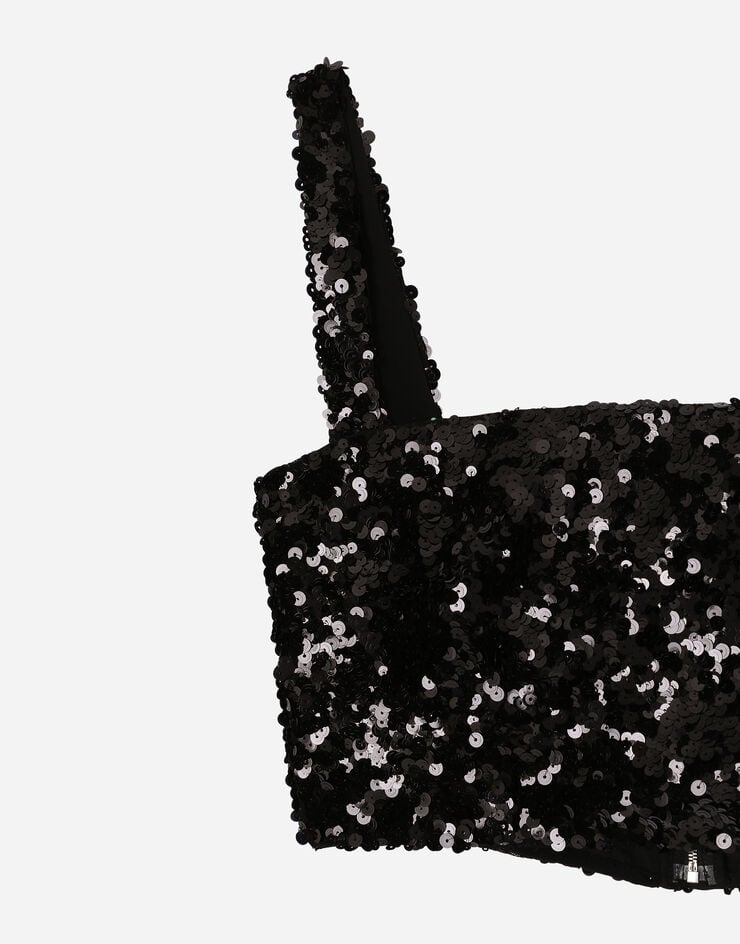 Dolce & Gabbana Top Corto Con Tirantes De Lentejuelas