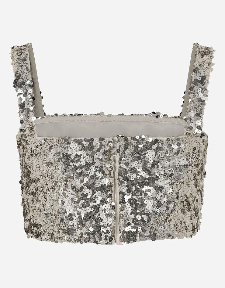 Dolce & Gabbana Top Corto Con Tirantes De Lentejuelas