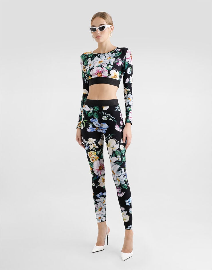 Dolce & Gabbana Top Corto Deportivo De Punto Con Estampado De Flores