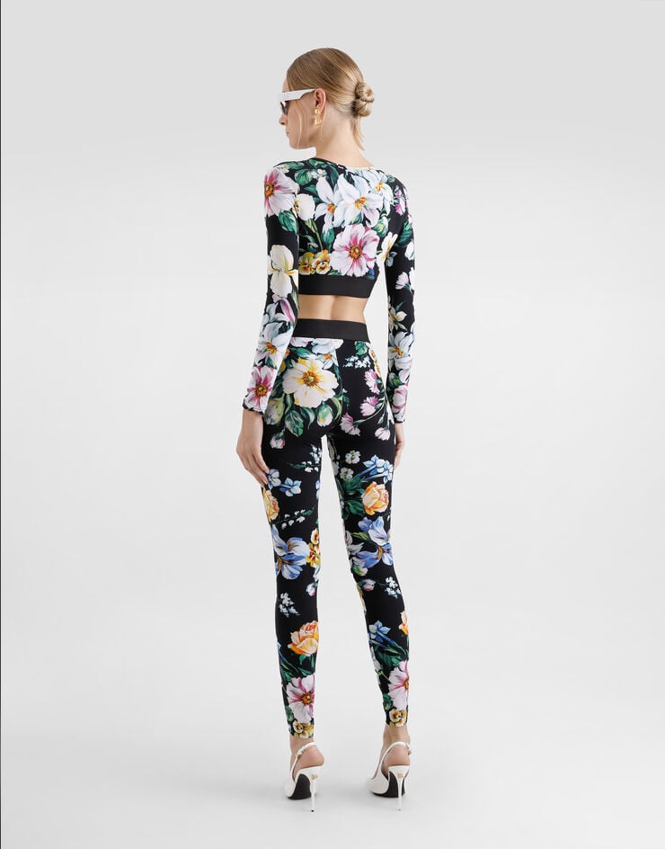 Dolce & Gabbana Top Corto Deportivo De Punto Con Estampado De Flores