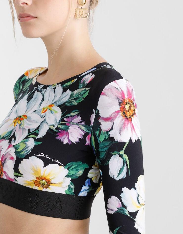 Dolce & Gabbana Top Corto Deportivo De Punto Con Estampado De Flores