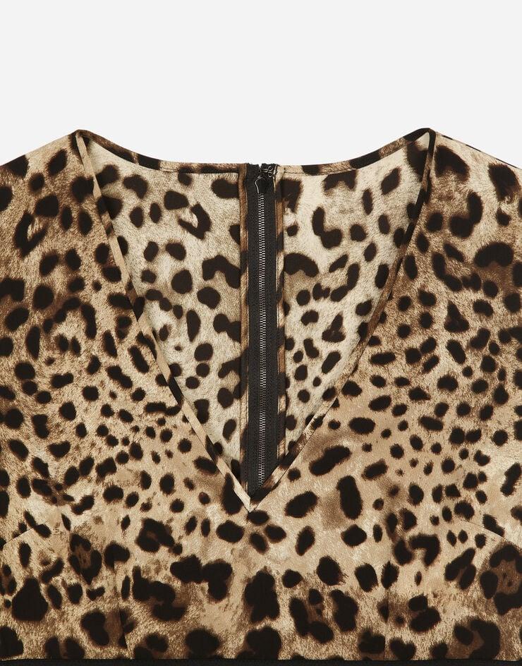 Dolce & Gabbana Top De Charmeuse Con Estampado De Leopardo