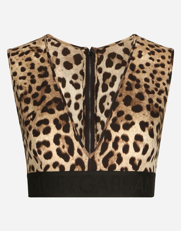 Dolce & Gabbana Top de charmeuse con estampado de leopardo