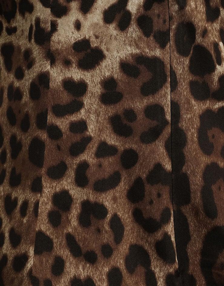 Dolce & Gabbana Top De Raso Con Estampado De Leopardo Y Aplicaciones De Encaje