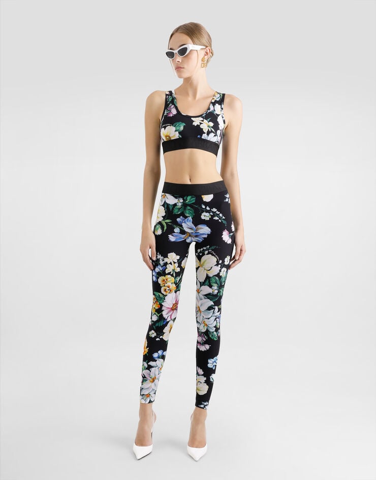 Dolce & Gabbana Top Sujetador Deportivo De Punto Con Estampado De Flores