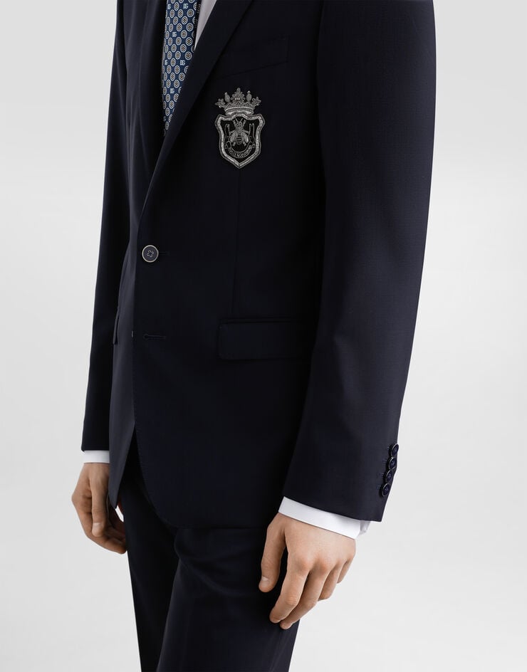 Dolce & Gabbana Traje Martini De Lana Con Botonadura Sencilla Y Emblema De Abeja Y Corona