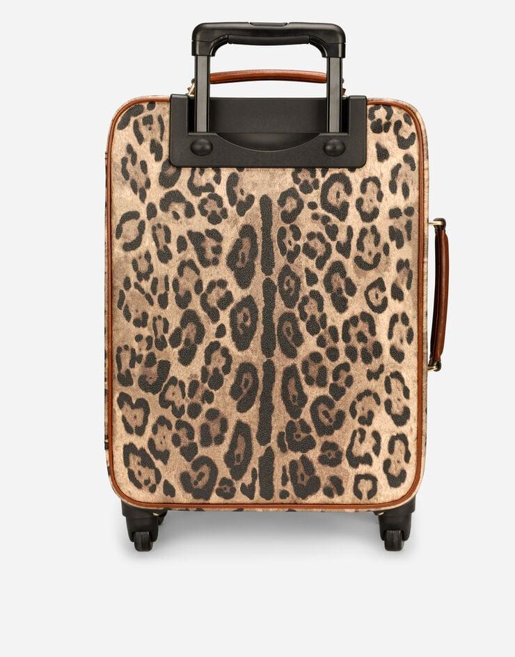 Dolce & Gabbana Trolley Mediano En Crespo Estampado Leopardo Con Placa Con Logotipo