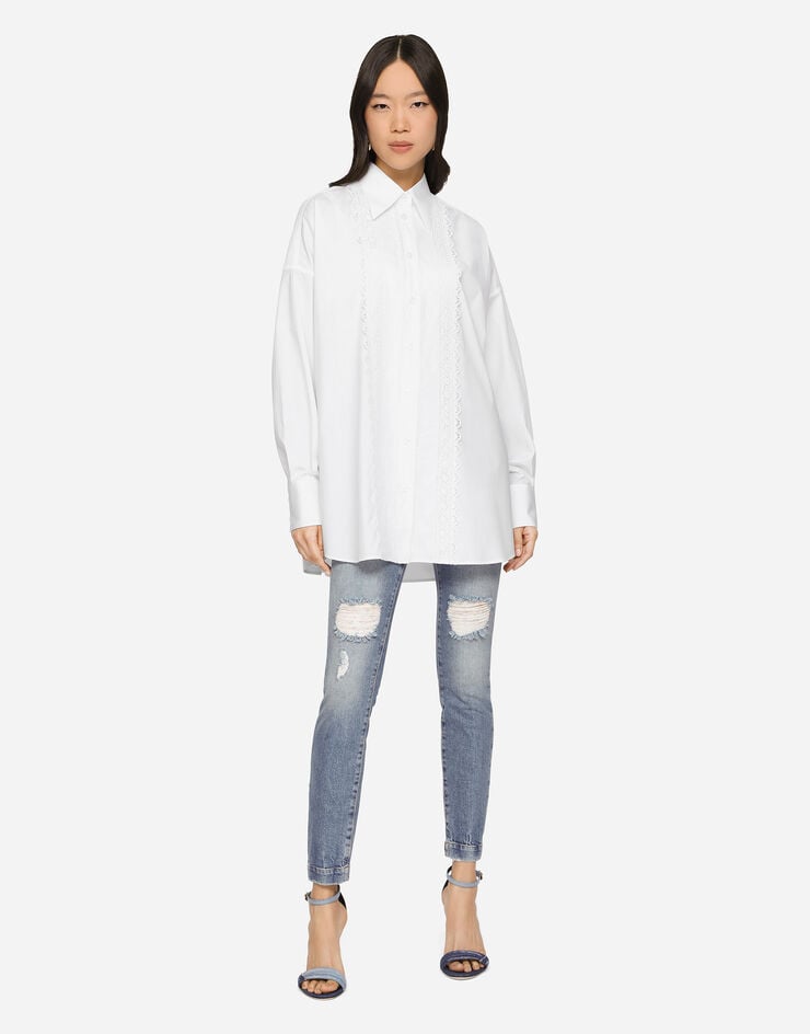 Dolce & Gabbana Vaqueros Audrey De Denim Elástico Con Roturas