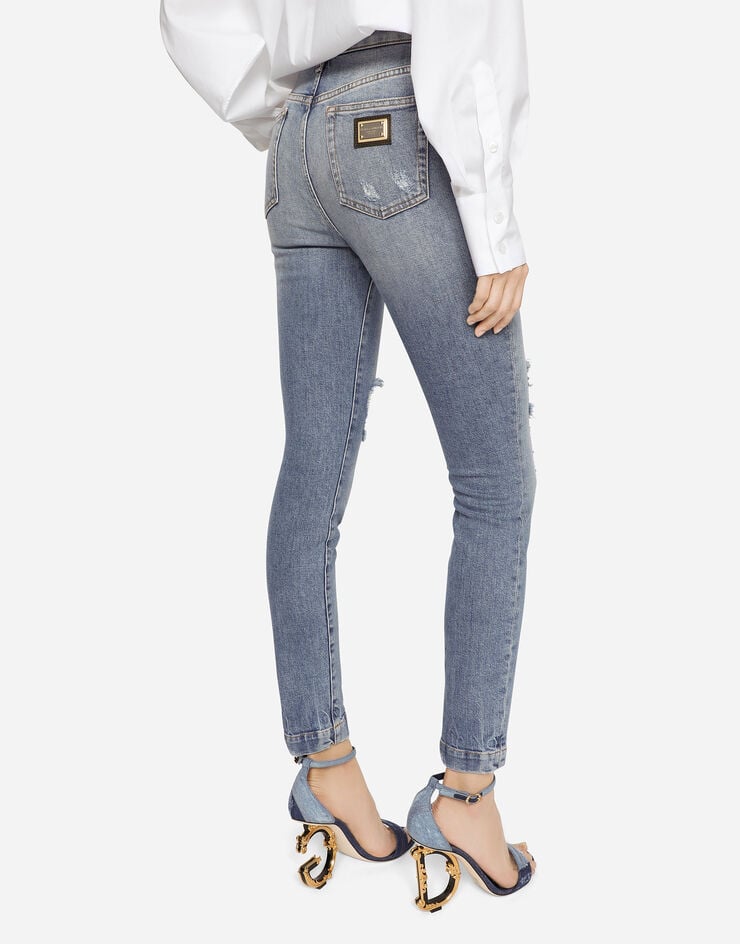 Dolce & Gabbana Vaqueros Audrey De Denim Elástico Con Roturas