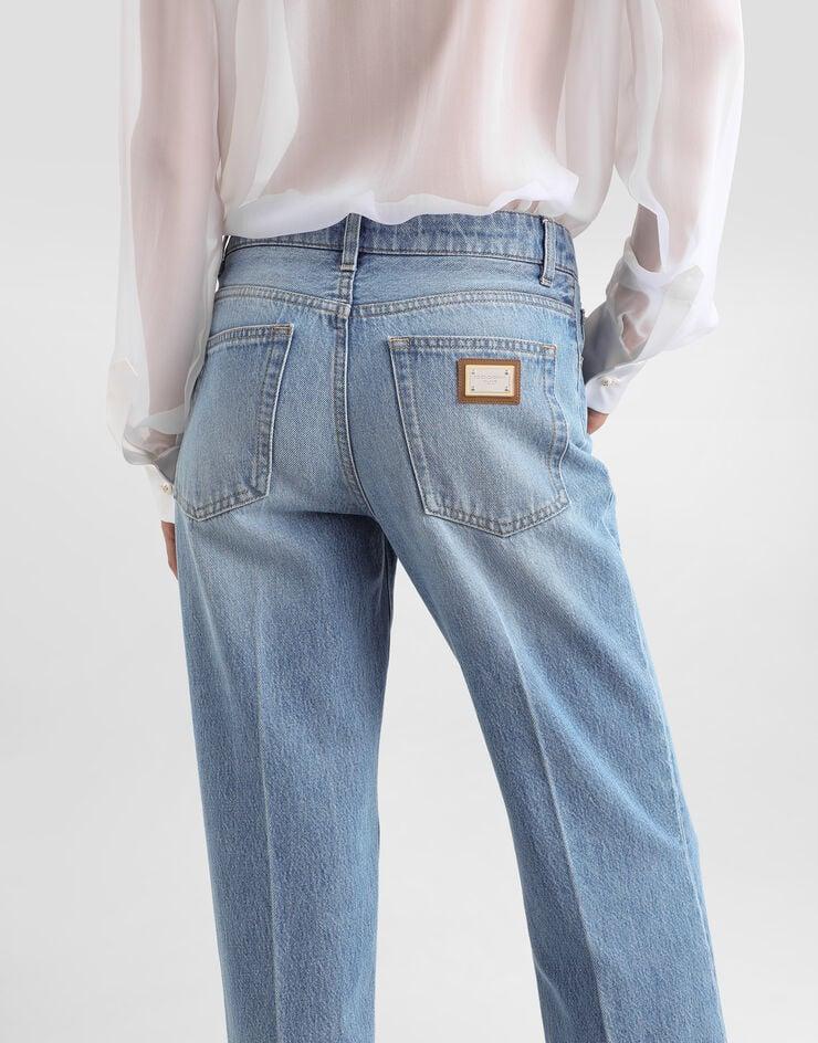 Dolce & Gabbana Vaqueros Loose De Denim Con Raya Planchada