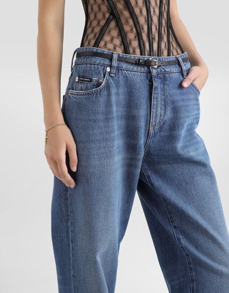 Dolce & Gabbana Vaqueros Loose De Denim Con Raya Planchada