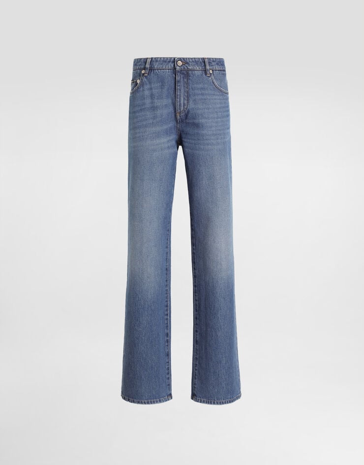 Dolce & Gabbana Vaqueros Loose De Denim Con Raya Planchada