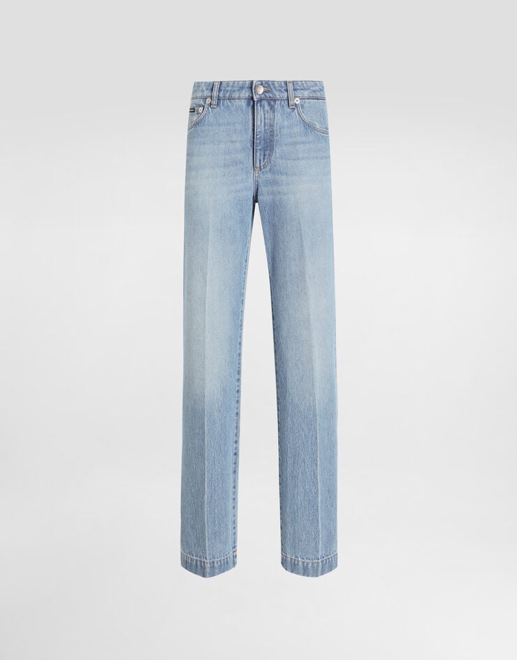 Dolce & Gabbana Vaqueros loose de denim con raya planchada