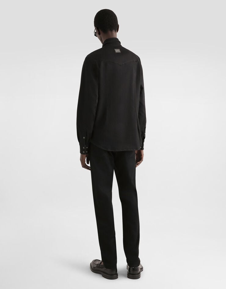 Dolce & Gabbana Vaqueros Regular Elásticos Negro Lavado